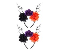 Wdbild Elegante cerchietto con fiori ornamentali per Halloween, copricapo per Halloween per feste in maschera e feste