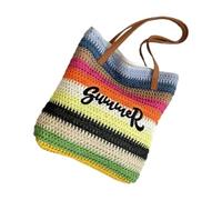 Wdbild Elegante e pratica borsa a tracolla da viaggio in tessuto arcobaleno spaziosa borsa per vacanze al mare e shopping in città borsa a tracolla da spiaggia, A, One Size
