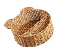 Wdbild Elegante mensola da parete in rattan con orecchie di orso per organizzare cosmetici e accessori per la casa, design salvaspazio