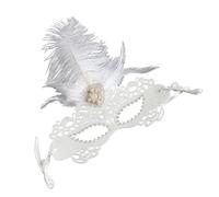 Wdbild Elegante piuma strass festa per serate di gala e feste a tema fodera in pile ventilato fasce flessibili strass piumati mezzo viso