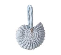 Wdbild Hoboes Borse per donne ragazze conchiglie intrecciate a mano pochette borse borse toted borse da sera da donna borse con manico superiore borse regali conchiglie tessute a mano, Azzurro, One