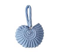 Wdbild Hoboes Borse per donne ragazze conchiglie intrecciate a mano pochette borse borse toted borse da sera da donna borse con manico superiore borse regali conchiglie tessute a mano, Blu, One Size