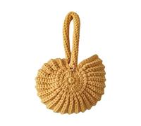 Wdbild Hoboes Borse per donne ragazze conchiglie intrecciate a mano pochette borse borse toted borse da sera da donna borse con manico superiore borse regali conchiglie tessute a mano, Giallo, One