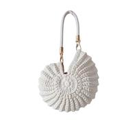 Wdbild Hoboes Borse per donne ragazze conchiglie intrecciate a mano pochette borse borse toted borse da sera da donna borse con manico superiore borse regali conchiglie tessute a mano, bianco, One