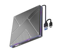 Wdbild Lettore esterno sottile USB3.0 di tipo C di masterizzazione del disco USB3.0 e porta di tipo C con illuminazione a colori per il lettore di masterizzazione di dischi del PC portatile