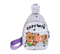 Wdbild Marsupio, borsa a tracolla per bambini, stile cartone animato, da viaggio, mini zaino per ragazze e ragazzi, Viola, Taglia unica