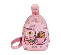 Wdbild Marsupio, borsa a tracolla per bambini, stile cartone animato, da viaggio, mini zaino per ragazze e ragazzi, rosa, Taglia unica