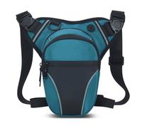Wdbild Marsupio, impermeabile, borsa da gamba per escursionismo, per uomo, donna, moto, ciclismo, tasche multiple, Verde, Taglia unica