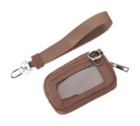 Wdbild Marsupio, Marsupio Portafoglio corto Resistente all'acqua Borsa da petto con finestra trasparente Porta carte da corsa Borsa da cintura Porta Telefono Marsupio, Marrone, 14*2*9.5cm