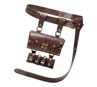 Wdbild Marsupio medievale in finta pelle, con 4 bottiglie di pozione in sughero, per travestimenti da mago fantasia, cosplay, rinascimentali, Borsa Con Cintura, Taglia unica