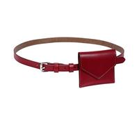 Wdbild Marsupio, stile coreano, alla moda, piccolo, da donna, in pelle PU, con design elegante e scomparti multipli, Rosso, 10*9