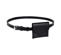 Wdbild Marsupio, stile coreano, alla moda, piccolo, da donna, in pelle PU, con design elegante e scomparti multipli, Nero , 10*9