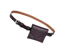 Wdbild Marsupio, stile coreano, alla moda, piccolo, da donna, in pelle PU, con design elegante e scomparti multipli, Marrone scuro, 10*9