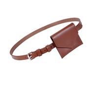 Wdbild Marsupio, stile coreano, alla moda, piccolo, da donna, in pelle PU, con design elegante e scomparti multipli, Marrone, 10*9