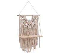 Wdbild Mensola da parete intrecciata a mano, espositore con nappe, arazzo da parete, scaffale galleggiante versatile