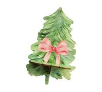 Wdbild Mensola galleggiante da parete con fiocco verde alberi di Natale in legno mensola di stoccaggio per decorazioni domestiche festival atmosfere valorizzazione