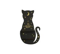 Wdbild Mensola in cristallo da parete in legno con luna e stella, espositore in cristallo per salotti, camere da letto, decorazioni estetiche artigianali