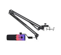 Wdbild Microfono per computer USB illuminato a colori Manopola di controllo vocale facile uditivo chiaro per gioco online Live Streaming Microfono USB trasparente