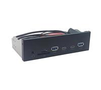 Wdbild Pannello frontale USB 3.2 Gen1 da 5,25 pollici con trasferimento dati ad alta velocità da 5 Gbps da 19 pin a 2 USB 3.0 2 x tipo C e facile installazione uditiva