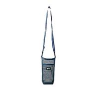 Wdbild Portabottiglie con tracolla regolabile, borsa per bottiglia d'acqua leggera in rete, blu navy
