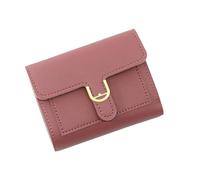 Wdbild Portafoglio, portafogli compatti per le donne a tre pieghe pochette moda PU borse in pelle signore porta carte di credito borsa soldi borse da viaggio, Rosso rosato, Taglia unica