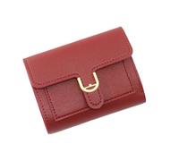 Wdbild Portafoglio, portafogli compatti per le donne a tre pieghe pochette moda PU borse in pelle signore porta carte di credito borsa soldi borse da viaggio, Rosso, Taglia unica