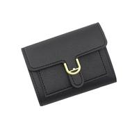 Wdbild Portafoglio, portafogli compatti per le donne a tre pieghe pochette moda PU borse in pelle signore porta carte di credito borsa soldi borse da viaggio, Nero , Taglia unica