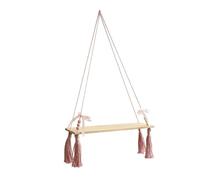 Wdbild Portavaso sospeso con nappe fatte a mano e perline di legno accento da parete mensole galleggianti rack di stoccaggio decorazioni per la casa