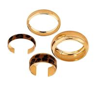 Wdbild Set Di 4 Braccialetti Larghi Braccio Geometrico Punk Gioielli Da Polso Moda Lega Texture Per Individui Moda Accessorio Del Partito Bangle