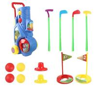 Wdbild Set di giocattoli da golf con manico retrattile per bambini, facile da riporre, per attività sportive all'aperto e al chiuso, da viaggio, da golf