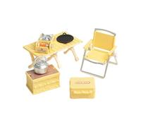 Wdbild Set di mobili in miniatura con sedia pieghevole e tavolo per casa delle bambole accessori da campeggio all'aperto con dettagli realistici accessori da gioco all'aperto