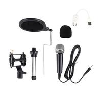 Wdbild Set microfono a condensatore portatile in schiuma per uso domestico e educativo con uscita audio chiara