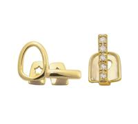 Wdbild Sofisticato Piercing a bilanciere doppio colore gioielli 1,9 cm in ottone elettrolitico design leggero per un comodo uso quotidiano accessorio bicolore, Misura unica, come descritto, come