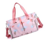 Wdbild Spaziosa borsa per la mamma con scomparto multifunzionale borsa portatile borsa per pannolini per bambini per viaggi e uso quotidiano borsa a tracolla singola, Nuvole colorate.