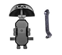Wdbild Staffa per telefono da manubrio per moto, con alette parasole, sicura e stabile, utilizzabile con una sola mano, per smartphone da 4,7 a 7,4 pollici, meccanismo di bloccaggio sicuro