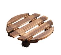 Wdbild Supporto per piante in legno con supporto per piante a rullo resistente con ruote Forte supporto per rulli per piante per interni ed esterni