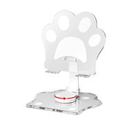 Wdbild Supporto per tablet regolabile in acrilico con rotazione a 360 gradi e design pieghevole, strumento per scrivania da ufficio a casa, uso scrivania regolabile a forma di gatto, supporto da
