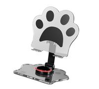 Wdbild Supporto per tablet regolabile in acrilico con rotazione a 360 gradi e design pieghevole, strumento per scrivania da ufficio a casa, uso scrivania regolabile a forma di gatto, supporto da