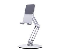 Wdbild Supporto per tablet Supporto per telefono da tavolo con 2 braccio regolabile Ruota Tablet Staffa pieghevole multifunzionale in lega di alluminio pieghevole