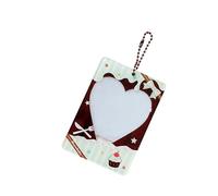 Wdbild Tasca acrilica miniatura della foto del compatto di progettazione dolce del dessert della manica della carta 3Inch per i collezionisti PVC pratico con Keychain, Torta Sottile, One Size