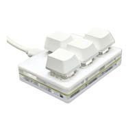 Wdbild Tastiera USB a 4 tasti Tastiera da gioco meccanica a mano singola Tastiera di programmazione per tastiera standard Tastiera sostituibile a caldo Accessori per tastiera