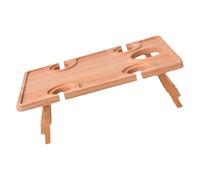 Wdbild Tavolo pieghevole in legno da picnic con vassoio portatile all'aperto per piccoli picnic per riunioni in giardino con supporto in vetro Supporto per bicchiere da vino