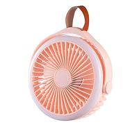 Wdbild Ventilatore da campeggio multifunzione con gancio + luce LED, ricarica USB, 2400 mAh, ventilatore da appendere per camera da letto, ufficio, casa, cucina, ventilatore a soffitto con luci