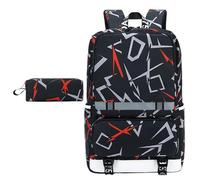 Wdbild Zaino scolastico, zaino scolastico con astuccio, borsa per computer portatile, grande capacità, zaino per adolescenti, borsa casual per libri per varie occasioni, Rosso, Taglia unica