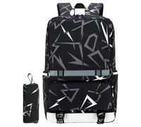 Wdbild Zaino scolastico, zaino scolastico con astuccio, borsa per computer portatile, grande capacità, zaino per adolescenti, borsa casual per libri per varie occasioni, bianco, Taglia unica