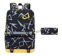 Wdbild Zaino scolastico, zaino scolastico con astuccio, borsa per computer portatile, grande capacità, zaino per adolescenti, borsa casual per libri per varie occasioni, Giallo, Taglia unica