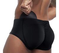 WDCAYQHZ Boxer da Uomo in Elasticizzato Contenitiva Mutande Intimo Butt Lifter Imbottite Boxer Push Up Glutei Snellente Guaina(Black,S)