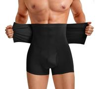 WDCAYQHZ Men's Tummy Control Shapewear Underwear High Waist Body Shaper Butt Lifter Padded Butt Enhancer Trunks(Black,L)