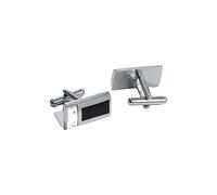 WDCDYQDH Set di Gemelli da Uomo con fermacravatta in Smalto Nero, fermacravatta da Lavoro, Gemelli da Camicia Francese (D Come Mostrato)