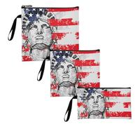 WDdZzyy 4 luglio American Independence Day Liberty Flag 3 pezzi riutilizzabili snack borse e sacchetti sandwich impermeabile emergenza cibo borsa per gli amici del campo e attrezzatura